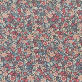 tissu coton fleur rose
