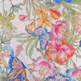 Tissu viscose motifs floraux